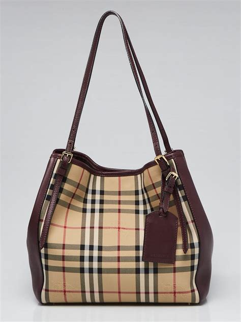 Burberry Canterbury Tote Horseferry Check Canvas and Leather 